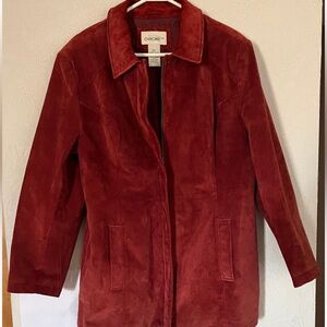 Deep Red Suede Coat